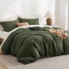 imageBedsure Luxury Waffle Duvet Cover Queen Size  Textured Duvet Cover Set Soft Breathable Bedding Set 90quotx90quot with 2 Pillow Shams for All Season Linen Comforter Not Included07  Olive Green No Comforter