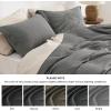 imageBedsure Luxury Waffle Duvet Cover Queen Size  Textured Duvet Cover Set Soft Breathable Bedding Set 90quotx90quot with 2 Pillow Shams for All Season Linen Comforter Not Included04  Dark Grey No Comforter
