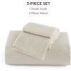imageBedsure Luxury Waffle Duvet Cover Queen Size  Textured Duvet Cover Set Soft Breathable Bedding Set 90quotx90quot with 2 Pillow Shams for All Season Linen Comforter Not Included06  Linen No Comforter