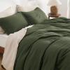 imageBedsure Luxury Waffle Duvet Cover Queen Size  Textured Duvet Cover Set Soft Breathable Bedding Set 90quotx90quot with 2 Pillow Shams for All Season Linen Comforter Not Included07  Olive Green No Comforter