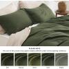 imageBedsure Luxury Waffle Duvet Cover Queen Size  Textured Duvet Cover Set Soft Breathable Bedding Set 90quotx90quot with 2 Pillow Shams for All Season Linen Comforter Not Included07  Olive Green No Comforter