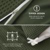 imageBedsure Luxury Waffle Duvet Cover Queen Size  Textured Duvet Cover Set Soft Breathable Bedding Set 90quotx90quot with 2 Pillow Shams for All Season Linen Comforter Not Included07  Olive Green No Comforter