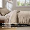 imageBedsure Luxury Waffle Duvet Cover Queen Size  Textured Duvet Cover Set Soft Breathable Bedding Set 90quotx90quot with 2 Pillow Shams for All Season Linen Comforter Not Included03  Khaki No Comforter
