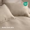 imageBedsure Luxury Waffle Duvet Cover Queen Size  Textured Duvet Cover Set Soft Breathable Bedding Set 90quotx90quot with 2 Pillow Shams for All Season Linen Comforter Not Included03  Khaki No Comforter