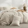 imageBedsure Luxury Waffle Duvet Cover Queen Size  Textured Duvet Cover Set Soft Breathable Bedding Set 90quotx90quot with 2 Pillow Shams for All Season Linen Comforter Not Included06  Linen No Comforter