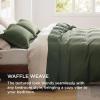 imageBedsure Luxury Waffle Duvet Cover Queen Size  Textured Duvet Cover Set Soft Breathable Bedding Set 90quotx90quot with 2 Pillow Shams for All Season Linen Comforter Not Included07  Olive Green No Comforter