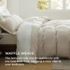 imageBedsure Luxury Waffle Duvet Cover Queen Size  Textured Duvet Cover Set Soft Breathable Bedding Set 90quotx90quot with 2 Pillow Shams for All Season Linen Comforter Not Included06  Linen No Comforter