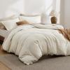 imageBedsure Luxury Waffle Duvet Cover Queen Size  Textured Duvet Cover Set Soft Breathable Bedding Set 90quotx90quot with 2 Pillow Shams for All Season Linen Comforter Not Included05  Irovy White No Comforter