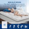 imageBedsure Mattress Topper Queen  Pillow Top Queen Mattress Protector with 821 Inches Deep Pocket 800 GSM Extra Thick Waterproof Bed Pad Fitted Soft Cover Bed for Home Bedroom Hotel  WhiteWhite