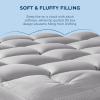 imageBedsure Mattress Topper Queen  Pillow Top Queen Mattress Protector with 821 Inches Deep Pocket 800 GSM Extra Thick Waterproof Bed Pad Fitted Soft Cover Bed for Home Bedroom Hotel  WhiteGray