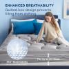 imageBedsure Mattress Topper Queen  Pillow Top Queen Mattress Protector with 821 Inches Deep Pocket 800 GSM Extra Thick Waterproof Bed Pad Fitted Soft Cover Bed for Home Bedroom Hotel  WhiteGray