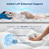 imageBedsure Mattress Topper Queen  Pillow Top Queen Mattress Protector with 821 Inches Deep Pocket 800 GSM Extra Thick Waterproof Bed Pad Fitted Soft Cover Bed for Home Bedroom Hotel  WhiteWhite