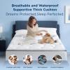 imageBedsure Mattress Topper Queen  Pillow Top Queen Mattress Protector with 821 Inches Deep Pocket 800 GSM Extra Thick Waterproof Bed Pad Fitted Soft Cover Bed for Home Bedroom Hotel  WhiteWhite