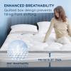 imageBedsure Mattress Topper Queen  Pillow Top Queen Mattress Protector with 821 Inches Deep Pocket 800 GSM Extra Thick Waterproof Bed Pad Fitted Soft Cover Bed for Home Bedroom Hotel  WhiteWhite