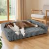 imageBedsure Orthopedic Dog Beds Large Sized Dog Waterproof Memory Foam Pet Bed with Sides NonSlip Bottom and EggCrate Foam Large Pet Couch Sofa with Washable Removable Corduroy Cover CreamGrey
