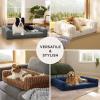 imageBedsure Orthopedic Dog Beds Large Sized Dog Waterproof Memory Foam Pet Bed with Sides NonSlip Bottom and EggCrate Foam Large Pet Couch Sofa with Washable Removable Corduroy Cover CreamBrown