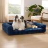 imageBedsure Orthopedic Dog Beds Large Sized Dog Waterproof Memory Foam Pet Bed with Sides NonSlip Bottom and EggCrate Foam Large Pet Couch Sofa with Washable Removable Corduroy Cover CreamBlue