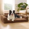 imageBedsure Orthopedic Dog Beds Large Sized Dog Waterproof Memory Foam Pet Bed with Sides NonSlip Bottom and EggCrate Foam Large Pet Couch Sofa with Washable Removable Corduroy Cover CreamBrown