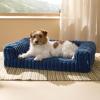 imageBedsure Orthopedic Dog Beds Large Sized Dog Waterproof Memory Foam Pet Bed with Sides NonSlip Bottom and EggCrate Foam Large Pet Couch Sofa with Washable Removable Corduroy Cover CreamBlue