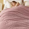 imageBedsure Pink Throw Blanket for Couch  350GSM Soft Cozy Throw Blankets for Bed Home Room Decor GentleSoft Cute Fleece Birthday Gifts for Women Girls 50x60 InchesLight Pink