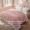 imageBedsure Pink Throw Blanket for Couch  350GSM Soft Cozy Throw Blankets for Bed Home Room Decor GentleSoft Cute Fleece Birthday Gifts for Women Girls 50x60 InchesLight Pink