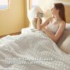 imageBedsure Pink Throw Blanket for Couch  350GSM Soft Cozy Throw Blankets for Bed Home Room Decor GentleSoft Cute Fleece Birthday Gifts for Women Girls 50x60 InchesOff White
