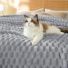 imageBedsure Pink Throw Blanket for Couch  350GSM Soft Cozy Throw Blankets for Bed Home Room Decor GentleSoft Cute Fleece Birthday Gifts for Women Girls 50x60 InchesCloudy Gray