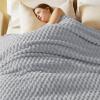 imageBedsure Pink Throw Blanket for Couch  350GSM Soft Cozy Throw Blankets for Bed Home Room Decor GentleSoft Cute Fleece Birthday Gifts for Women Girls 50x60 InchesCloudy Gray
