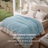 imageBedsure Pink Throw Blanket for Couch  350GSM Soft Cozy Throw Blankets for Bed Home Room Decor GentleSoft Cute Fleece Birthday Gifts for Women Girls 50x60 InchesDream Blue