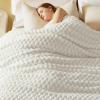 imageBedsure Pink Throw Blanket for Couch  350GSM Soft Cozy Throw Blankets for Bed Home Room Decor GentleSoft Cute Fleece Birthday Gifts for Women Girls 50x60 InchesOff White
