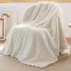 imageBedsure Pink Throw Blanket for Couch  350GSM Soft Cozy Throw Blankets for Bed Home Room Decor GentleSoft Cute Fleece Birthday Gifts for Women Girls 50x60 InchesOff White