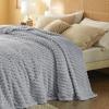 imageBedsure Pink Throw Blanket for Couch  350GSM Soft Cozy Throw Blankets for Bed Home Room Decor GentleSoft Cute Fleece Birthday Gifts for Women Girls 50x60 InchesCloudy Gray