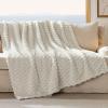 imageBedsure Pink Throw Blanket for Couch  350GSM Soft Cozy Throw Blankets for Bed Home Room Decor GentleSoft Cute Fleece Birthday Gifts for Women Girls 50x60 InchesOff White