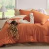 imageBedsure Queen Comforter Set  7 Pieces Sage Green Queen Bedding Set for All Seasons Boho Contrasting Design Bed in a Bag with Comforter Sheets Pillowcases ampamp Shams11  Burnt OrangeWarm Sand
