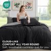 imageBedsure Queen Comforter Set  7 Pieces Sage Green Queen Bedding Set for All Seasons Boho Contrasting Design Bed in a Bag with Comforter Sheets Pillowcases ampamp Shams06  BlackDark Grey
