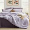 imageBedsure Queen Comforter Set  7 Pieces Sage Green Queen Bedding Set for All Seasons Boho Contrasting Design Bed in a Bag with Comforter Sheets Pillowcases ampamp Shams09  LavenderGrayish Purple