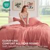 imageBedsure Queen Comforter Set  7 Pieces Sage Green Queen Bedding Set for All Seasons Boho Contrasting Design Bed in a Bag with Comforter Sheets Pillowcases ampamp Shams13  CoralPink