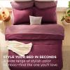 imageBedsure Queen Comforter Set  7 Pieces Sage Green Queen Bedding Set for All Seasons Boho Contrasting Design Bed in a Bag with Comforter Sheets Pillowcases ampamp Shams12  BurgundyRoan Rouge