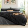 imageBedsure Queen Comforter Set  7 Pieces Sage Green Queen Bedding Set for All Seasons Boho Contrasting Design Bed in a Bag with Comforter Sheets Pillowcases ampamp Shams06  BlackDark Grey