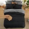 imageBedsure Queen Comforter Set  7 Pieces Sage Green Queen Bedding Set for All Seasons Boho Contrasting Design Bed in a Bag with Comforter Sheets Pillowcases ampamp Shams06  BlackDark Grey