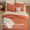 imageBedsure Queen Comforter Set  7 Pieces Sage Green Queen Bedding Set for All Seasons Boho Contrasting Design Bed in a Bag with Comforter Sheets Pillowcases ampamp Shams11  Burnt OrangeWarm Sand