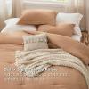 imageBedsure Queen Comforter Set 5 Pieces  Bed in a Bag with Checkered Throw Blanket and Decorative Pillow Lightweight Bedding Comforter Sets All Season Boho Bedding Linen Beige03  Burnt Orange Chenille