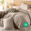 imageBedsure Queen Comforter Set 5 Pieces  Bed in a Bag with Checkered Throw Blanket and Decorative Pillow Lightweight Bedding Comforter Sets All Season Boho Bedding Linen Beige06  Light Camel Plaid