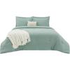 imageBedsure Queen Comforter Set 5 Pieces  Bed in a Bag with Checkered Throw Blanket and Decorative Pillow Lightweight Bedding Comforter Sets All Season Boho Bedding Linen Beige04  Sage Green Chenille