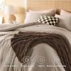 imageBedsure Queen Comforter Set 5 Pieces  Bed in a Bag with Checkered Throw Blanket and Decorative Pillow Lightweight Bedding Comforter Sets All Season Boho Bedding Linen Beige06  Light Camel Plaid