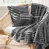 imageBedsure Queen Comforter Set 5 Pieces  Bed in a Bag with Checkered Throw Blanket and Decorative Pillow Lightweight Bedding Comforter Sets All Season Boho Bedding Linen Beige05  Dark Grey Striped