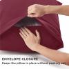 imageBedsure Queen Pillow Cases Set of 2  Dark Grey Double Brushed Microfiber Pillowcases 2 Pack Super Soft Cooling Pillow Case Covers with Envelope Closure Wrinkle Fade and Stain Resistant 20x3005  Burgundy