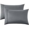 imageBedsure Queen Pillow Cases Set of 2  Dark Grey Double Brushed Microfiber Pillowcases 2 Pack Super Soft Cooling Pillow Case Covers with Envelope Closure Wrinkle Fade and Stain Resistant 20x3001  Dark Grey