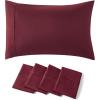 imageBedsure Queen Pillow Cases Set of 2  Dark Grey Double Brushed Microfiber Pillowcases 2 Pack Super Soft Cooling Pillow Case Covers with Envelope Closure Wrinkle Fade and Stain Resistant 20x3005  Burgundy