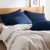 imageBedsure Queen Pillow Cases Set of 2  Dark Grey Double Brushed Microfiber Pillowcases 2 Pack Super Soft Cooling Pillow Case Covers with Envelope Closure Wrinkle Fade and Stain Resistant 20x3011  Navy